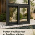 photo de portes coulissantes en verre modernes dans un intérieur élégant