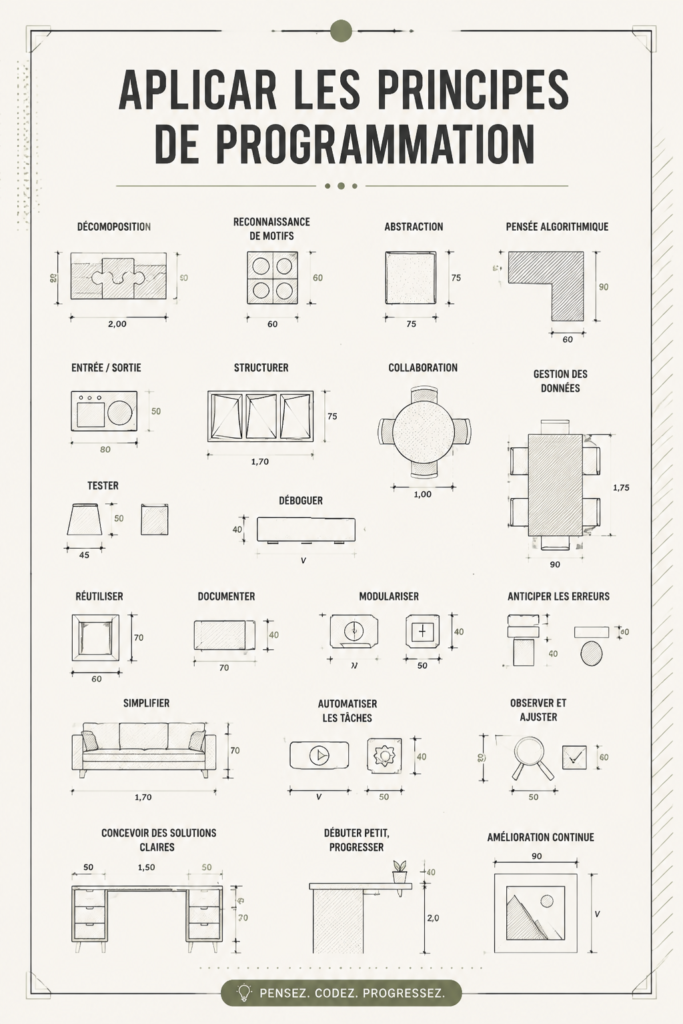 Une maison chaleureuse avec une décoration fonctionnelle inspirée de la programmation