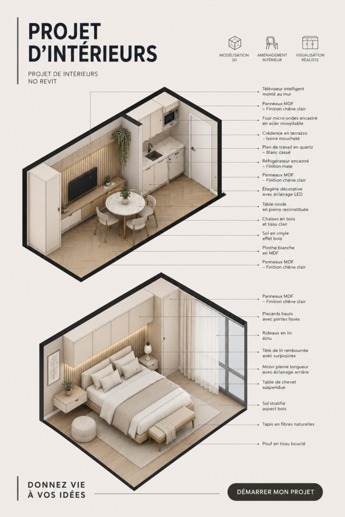Intérieur moderne et chaleureux d'une maison rénovée
