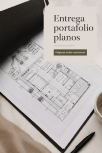 Un portfolio de rénovation bien présenté avec des plans architecturaux.