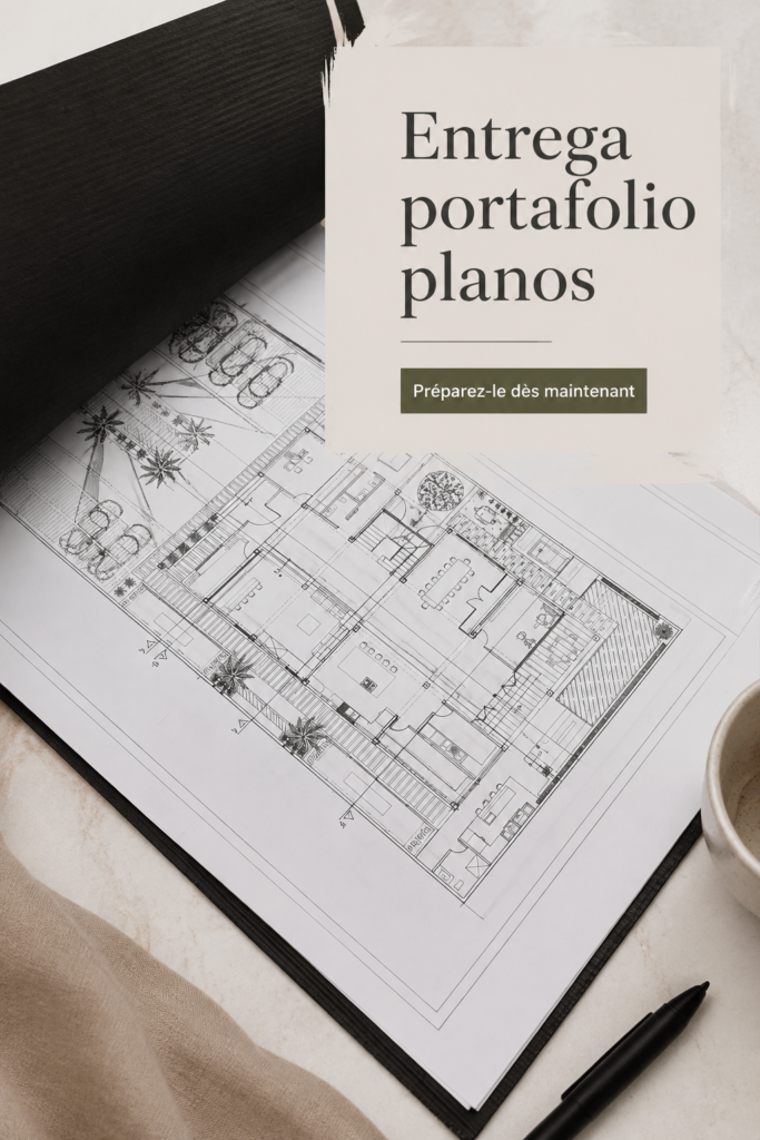 Un portfolio de rénovation bien présenté avec des plans architecturaux.