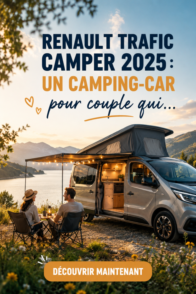 Renault Trafic Camper 2025 garé en pleine nature, prêt pour l'aventure.