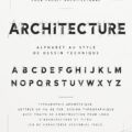 Typographie architecturale illustrant divers styles de lettres modernes