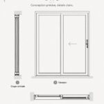 Modèle de plan AutoCAD d'une porte coulissante moderne