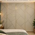 Mur décoré avec des rayures élégantes et modernes