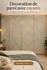 Mur décoré avec des rayures élégantes et modernes