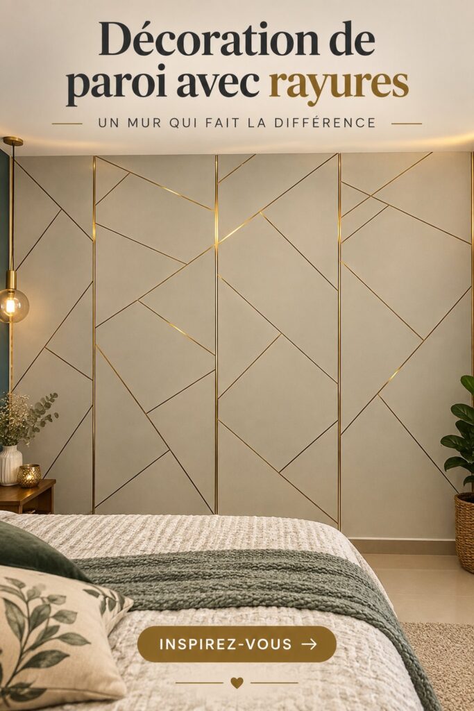 Mur décoré avec des rayures élégantes et modernes