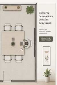 Salle de réunion moderne avec un mobilier chaleureux et fonctionnel