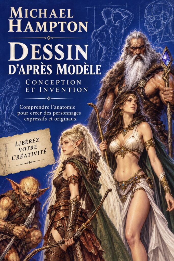 Une illustration de dessin de figures humaines inspirée par Michael Hampton
