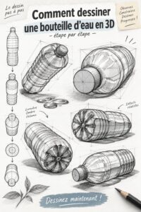 Femme dessinant une sphère en 3D sur une feuille