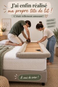 Tête de lit DIY en bois moderne, avec un design élégant, dans une chambre cozy