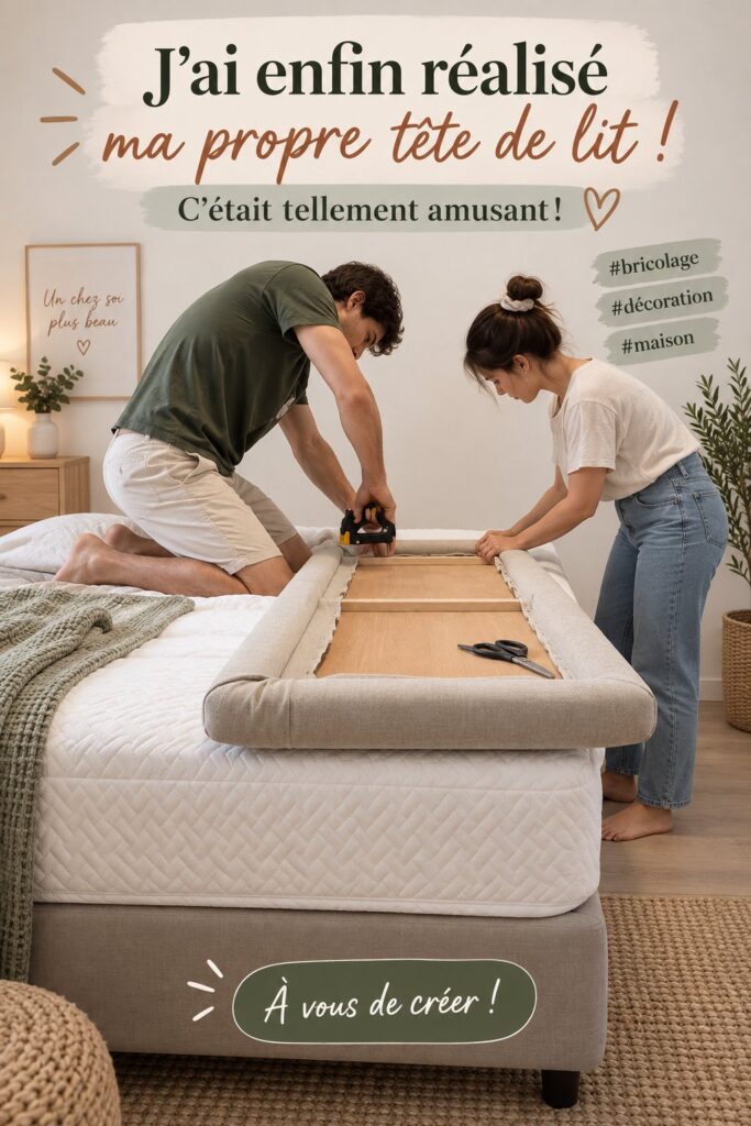 Tête de lit DIY en bois moderne, avec un design élégant, dans une chambre cozy