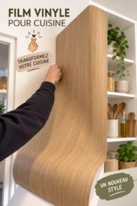 Cuisine moderne avec un film vinyle design et coloré