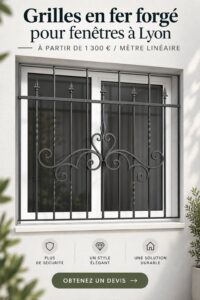 Grille en fer forgé élégante installée sur une fenêtre moderne
