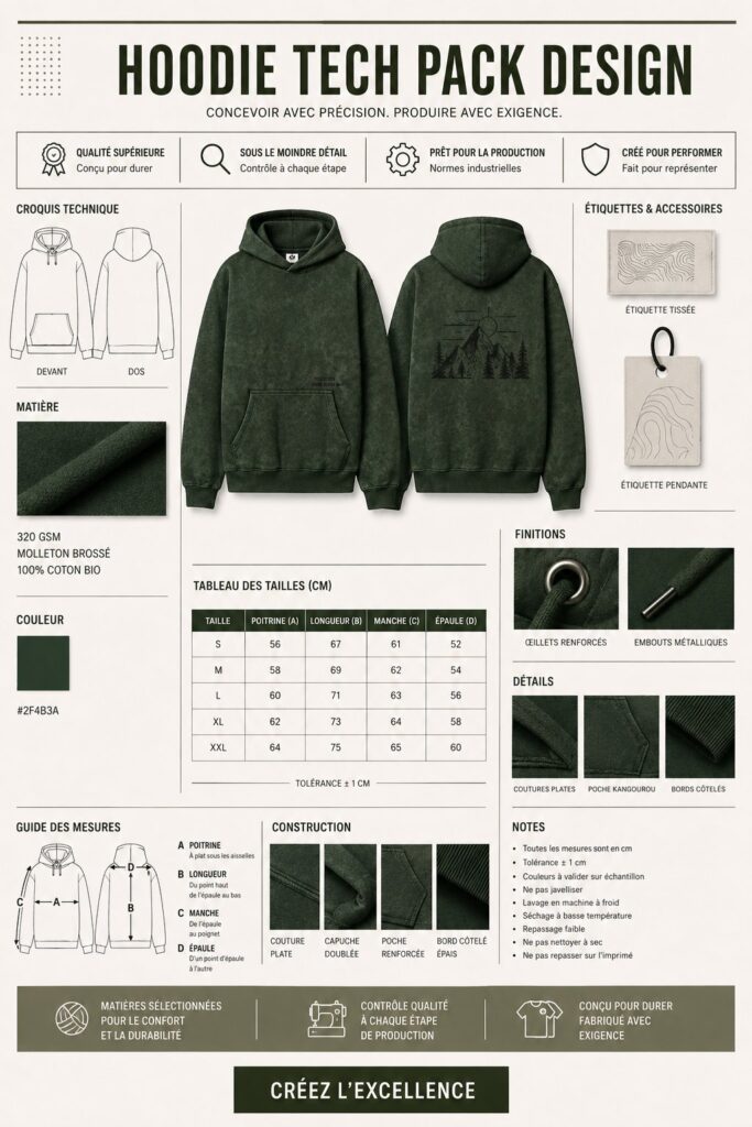 Un designer travaille sur le modèle d'un hoodie innovant et tendance.