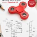 Modèle 3D d'un fidget spinner créé avec AutoCAD, montrant des détails et des couleurs variées.