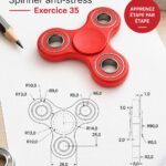 Modèle 3D d'un fidget spinner créé avec AutoCAD, montrant des détails et des couleurs variées.