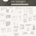 Un ensemble de modèles techniques de mode étalés sur une table, illustrant la créativité et le design.