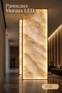 Panneaux muraux lumineux dans un salon modernisé