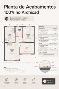 Un plan de finition bien dessiné sur un bureau avec des échantillons de matériaux.