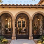 An elegant wrought iron entrance gate enhancing a home exterior