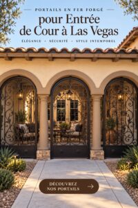 An elegant wrought iron entrance gate enhancing a home exterior