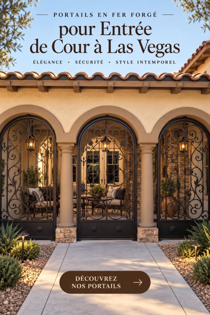 An elegant wrought iron entrance gate enhancing a home exterior