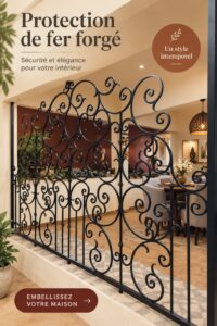 Protection de forja élégante ajoutée à une décoration intérieure moderne