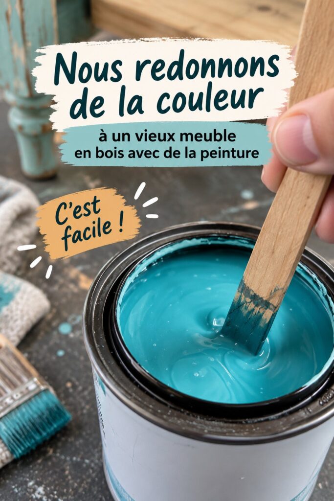 Un meuble ancien en bois rénové avec de la peinture Rust-Oleum, dans un intérieur chaleureux.
