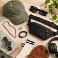 Femme portant un look street style avec des accessoires modernes et abordables.