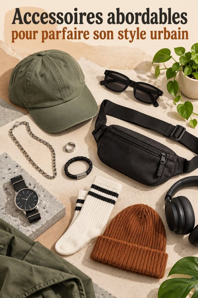 Femme portant un look street style avec des accessoires modernes et abordables.