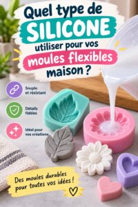 Moules flexibles en silicone pour projets créatifs faits maison.