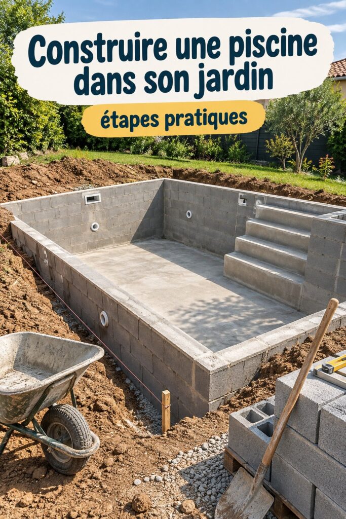 Une belle piscine creusée au milieu d'un jardin bien entretenu
