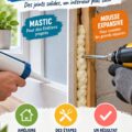 Application de mastic sur une surface pour rénovation.
