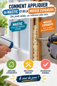 Application de mastic sur une surface pour rénovation.