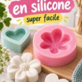 Moules en silicone de différentes formes sur une table de cuisine