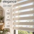 Une pièce lumineuse avec des persiennes sheer élégantes laissant passer la lumière