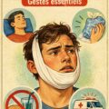 Image illustrant les gestes de premiers secours en cas de fracture de la mâchoire.