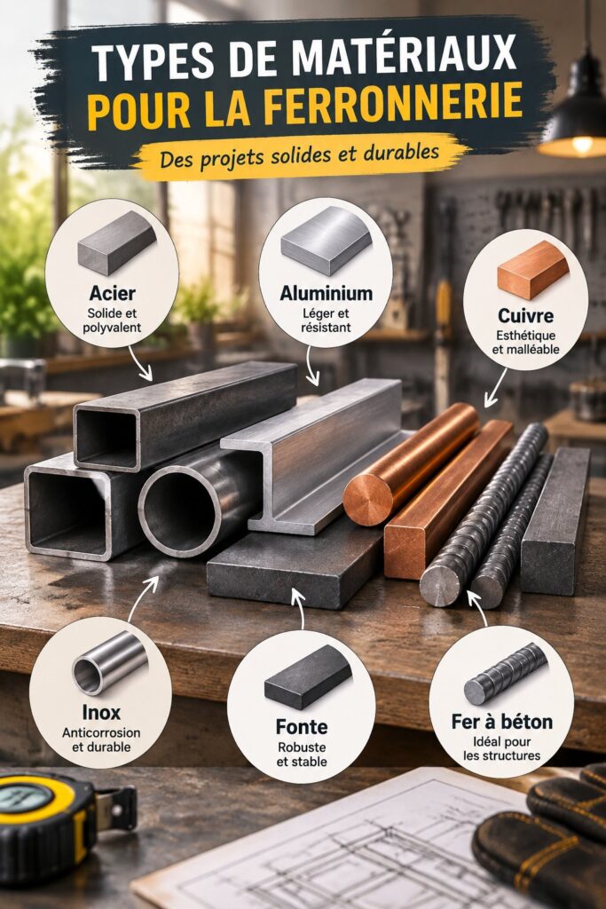 échantillons de matériaux de ferronnerie pour la rénovation