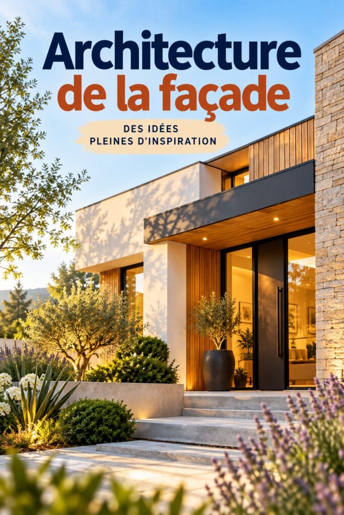 Façade moderne d'une maison rénovée avec des matériaux contemporains.